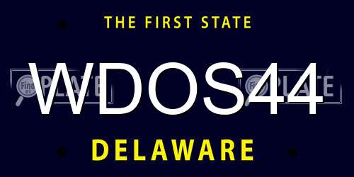 WDOS44 Delaware License Plate