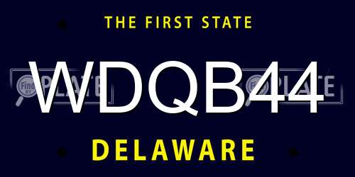 WDQB44 Delaware License Plate