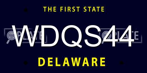 WDQS44 Delaware License Plate