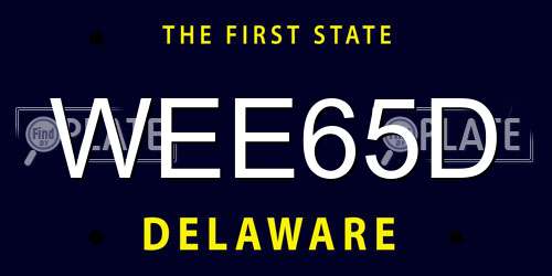 WEE65D Delaware License Plate