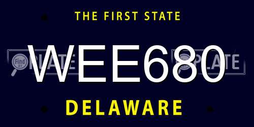 WEE680 Delaware License Plate
