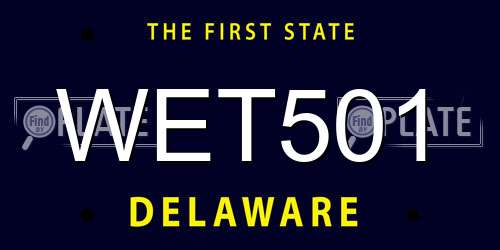 WET501 Delaware License Plate