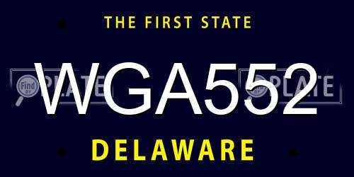 WGA552 Delaware License Plate