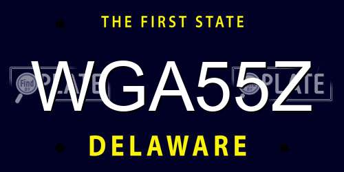 WGA55Z Delaware License Plate