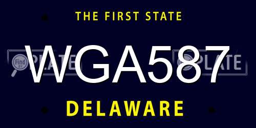WGA587 Delaware License Plate
