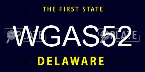 WGAS52 Delaware License Plate