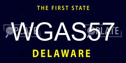 WGAS57 Delaware License Plate
