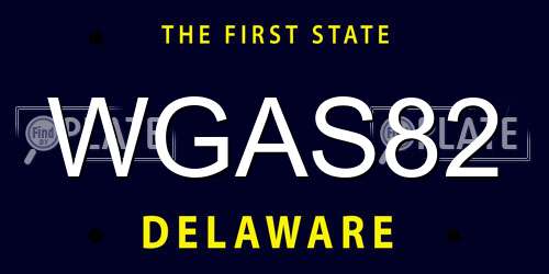 WGAS82 Delaware License Plate