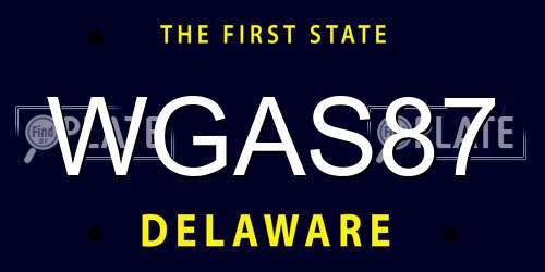 WGAS87 Delaware License Plate