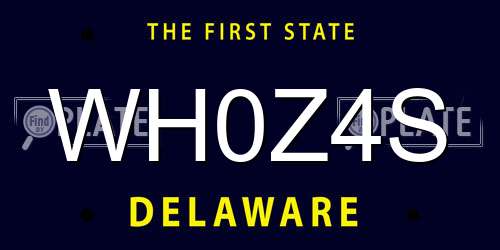 WH0Z4S Delaware License Plate
