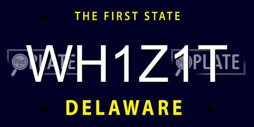 WH1Z1T Delaware License Plate
