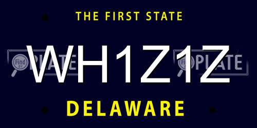 WH1Z1Z Delaware License Plate