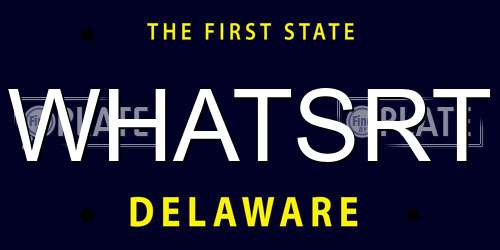WHATSRT Delaware License Plate