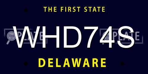 WHD74S Delaware License Plate