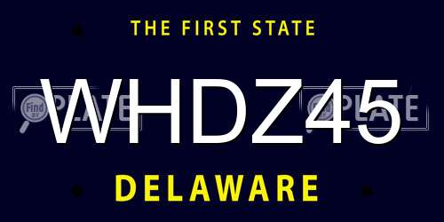 WHDZ45 Delaware License Plate