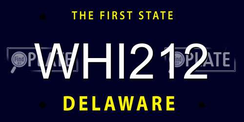 WHI212 Delaware License Plate