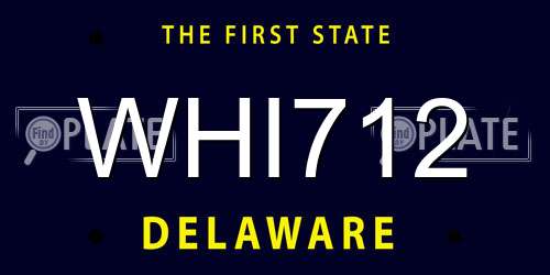 WHI712 Delaware License Plate