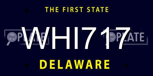WHI717 Delaware License Plate