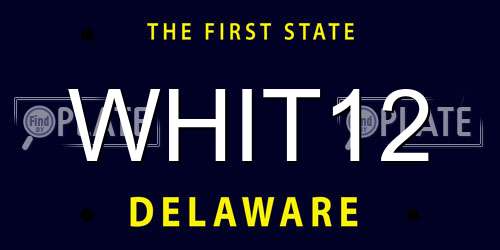 WHIT12 Delaware License Plate