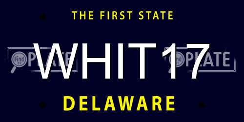WHIT17 Delaware License Plate