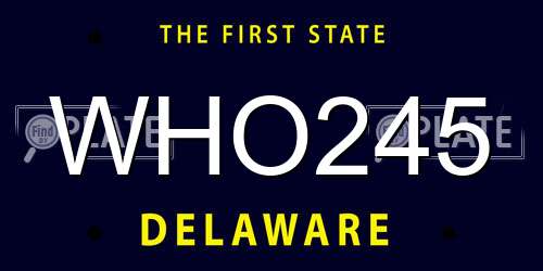 WHO245 Delaware License Plate