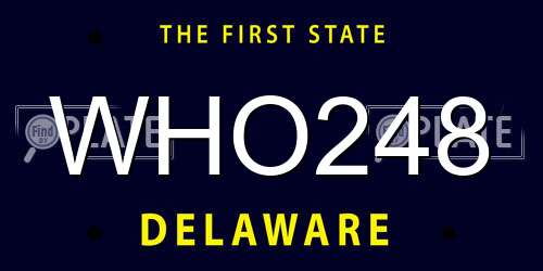 WHO248 Delaware License Plate