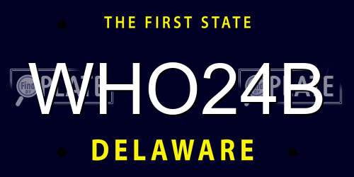WHO24B Delaware License Plate