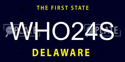 WHO24S Delaware License Plate