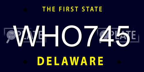 WHO745 Delaware License Plate