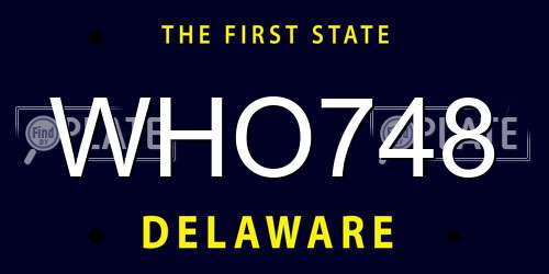 WHO748 Delaware License Plate