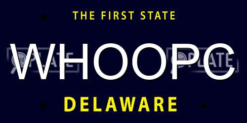 WHOOPC Delaware License Plate