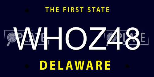 WHOZ48 Delaware License Plate