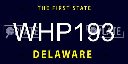 WHP193 Delaware License Plate
