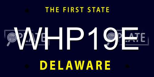 WHP19E Delaware License Plate