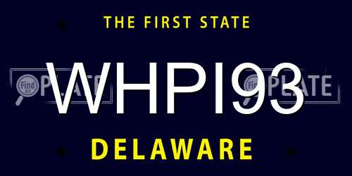 WHPI93 Delaware License Plate