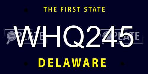 WHQ245 Delaware License Plate