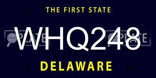 WHQ248 Delaware License Plate