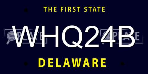 WHQ24B Delaware License Plate