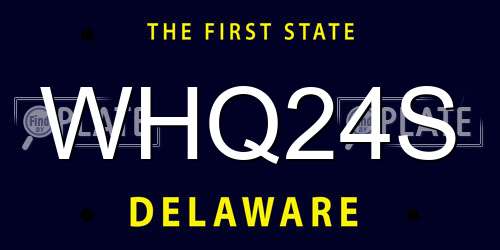 WHQ24S Delaware License Plate