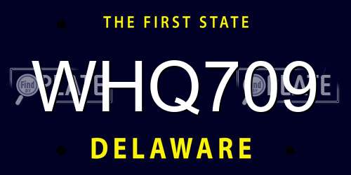 WHQ709 Delaware License Plate