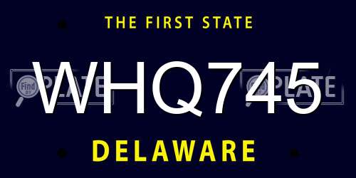 WHQ745 Delaware License Plate