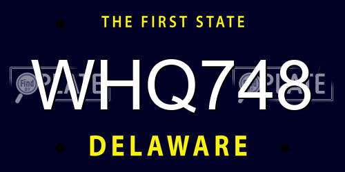 WHQ748 Delaware License Plate