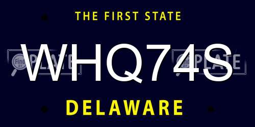 WHQ74S Delaware License Plate