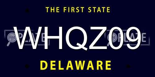 WHQZ09 Delaware License Plate