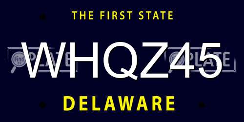 WHQZ45 Delaware License Plate