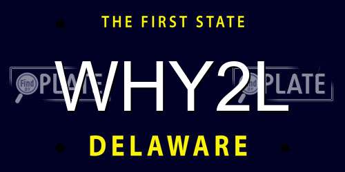 WHY2L Delaware License Plate