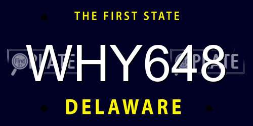 WHY648 Delaware License Plate