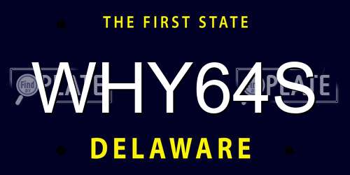 WHY64S Delaware License Plate
