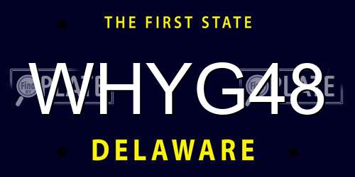 WHYG48 Delaware License Plate