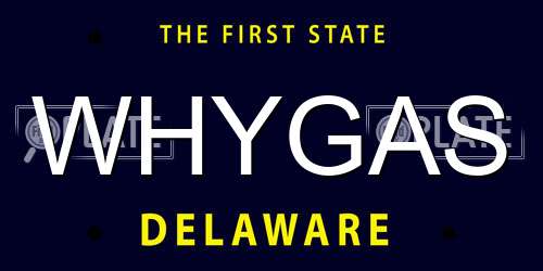 WHYGAS Delaware License Plate